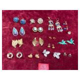 Various Vintage Costume Earrings, Some Silver