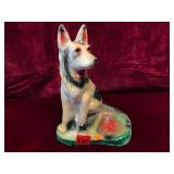 German Shepherd Chalkware Ashtray