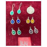 Sterling Silver Earring Charms and Pendant