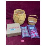 Longaberger Baskets and Liners, 1 has lid