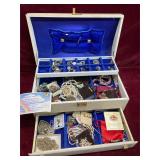 Vintage Jewelry Box & Contents