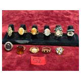 Various Vintage Costume Jewelry Rings