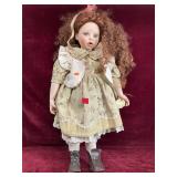 Vintage Duck House Porcelain Doll