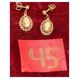 14K Gold Earrings, with Cameos