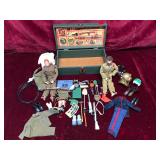 Vintage Wood GI Joe Box & Accessories