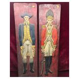 Antique Carved Wood British Soliders
