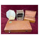 Lot of Wooden Boxes, Musical Instruments