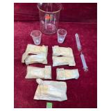 Vintage Pyrex Beakers, Syringes
