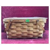 Vintage Picnic Basket, Woven-N-Wood