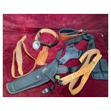 Various Gun Belts, Holsters and More