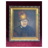 ART:  Marvi, Painting, man w/gold helmet