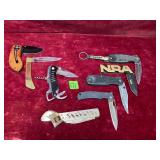 Various Pocket KNives, One Blade