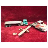 Antique Hubley Toy Trucks & Plane