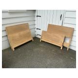 Two Wooden Twin Bed Frames with Rails