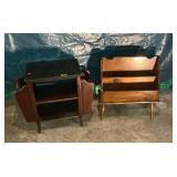 Vintage Wooden Magazine Racks and Accent Table