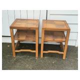 Pair of Mid-Century Parquet End Tables