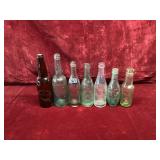 Vintage Embossed Glass Bottle Collection Lot
