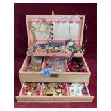 Vintage Jewelry Box and Contents
