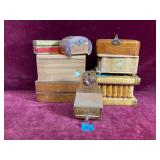 Various Wooden Trinket Jewelry Boxes
