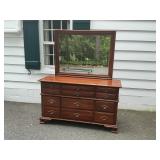 Vintage Cherry Dresser with Detachable Mirror