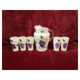Vintage Gay Fad Milk Glass Grape Pitcher...