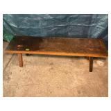 Antique Primitive Reclaimed Wood Slab Bench