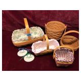 Lot of 5 Longaberger Handwoven Baskets