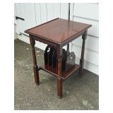 Vintage Mahogany Record Cabinet Accent Table