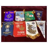 Vintage Japanese Lions Club Banner Lot of 8