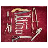 Vintage Hand Tool Lot Wrenches Saws & Pliers
