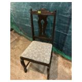 Vintage Upholstered Accent Chair with Splat Back