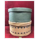Painted Wooden Cheese Boxes w/ Lids