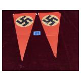 WWII German Nazi Party Paper Pennants Lot
