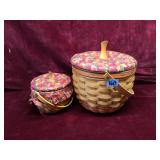 Longaberger Handwoven Pumpkin Basket Pair