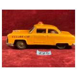Vintage Yellow Taxi Cab Tin Friction Toy