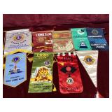 Vintage Lions Club International Banners Lot of 9