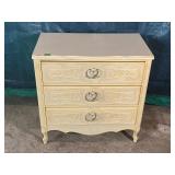 French Provincial Cream Three Drawer Chest