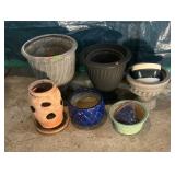 Assorted Ceramic and Resin Planters - Lot of 7