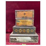 Vintage Metal Boxes, Cigar etc