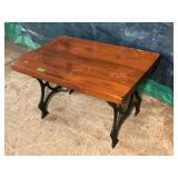 Industrial Cast Iron Base Wood Top Coffee Table