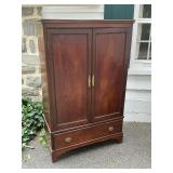 Antique Mahogany 2-Door Linen Press Armoire