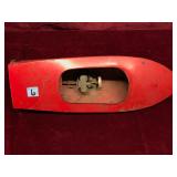 Vintage Motorized Toy Model Boat