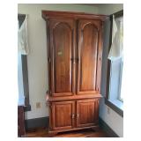 Traditional Style Solid Wood 2 Pc Armoire Wardrobe
