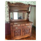 Antique Victorian Oak Sideboard Buffet