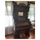 Antique Victorian Cornish Pump Organ with Mirror