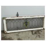 Antique Horizontal Leaded Stained Glass Window