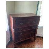 Antique Empire Mahogany 4 Drawer Chest Dresser
