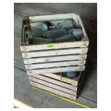 Two Wooden Crates of Antique Mason Jars