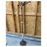 Antique Cast Iron Slag Glass Bridge Floor Lamp