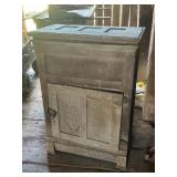 Antique Wooden Zinc Lined Icebox Cabinet